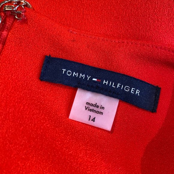 🔥Tommy Hilfiger Orange Red Sheath Dress🔥 - Picture 6 of 7